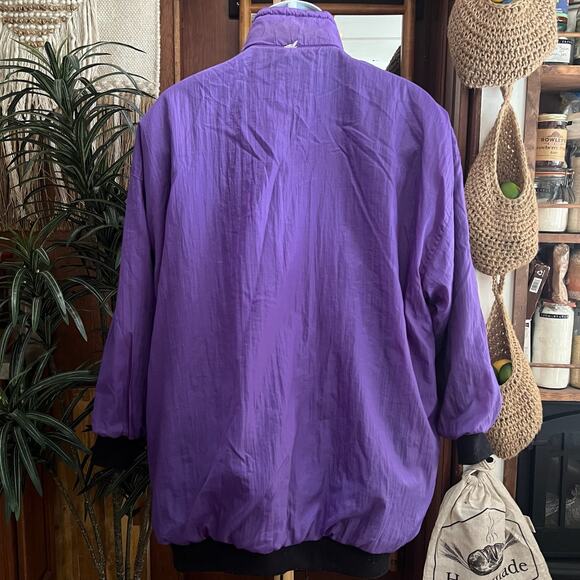 Current Seen Vintage 90s Reversible Windbreaker Jacket | Retro Sportswear Purple - Picture 6 of 15